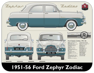 Ford Zephyr Zodiac 1951-56 Place Mat, Medium